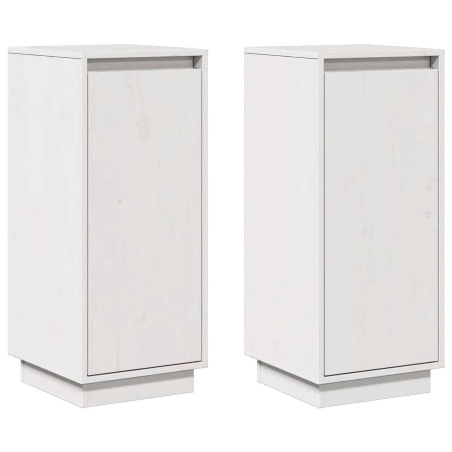 vidaXL Sideboards 2 Stk Weiß 31,5x34x75 cm Massivholz Kiefer 813353