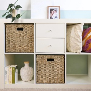 HMF 37040 Aufbewahrungskorb Korb Geflochten Seegras Kallax 32 x 34 x 32 cm