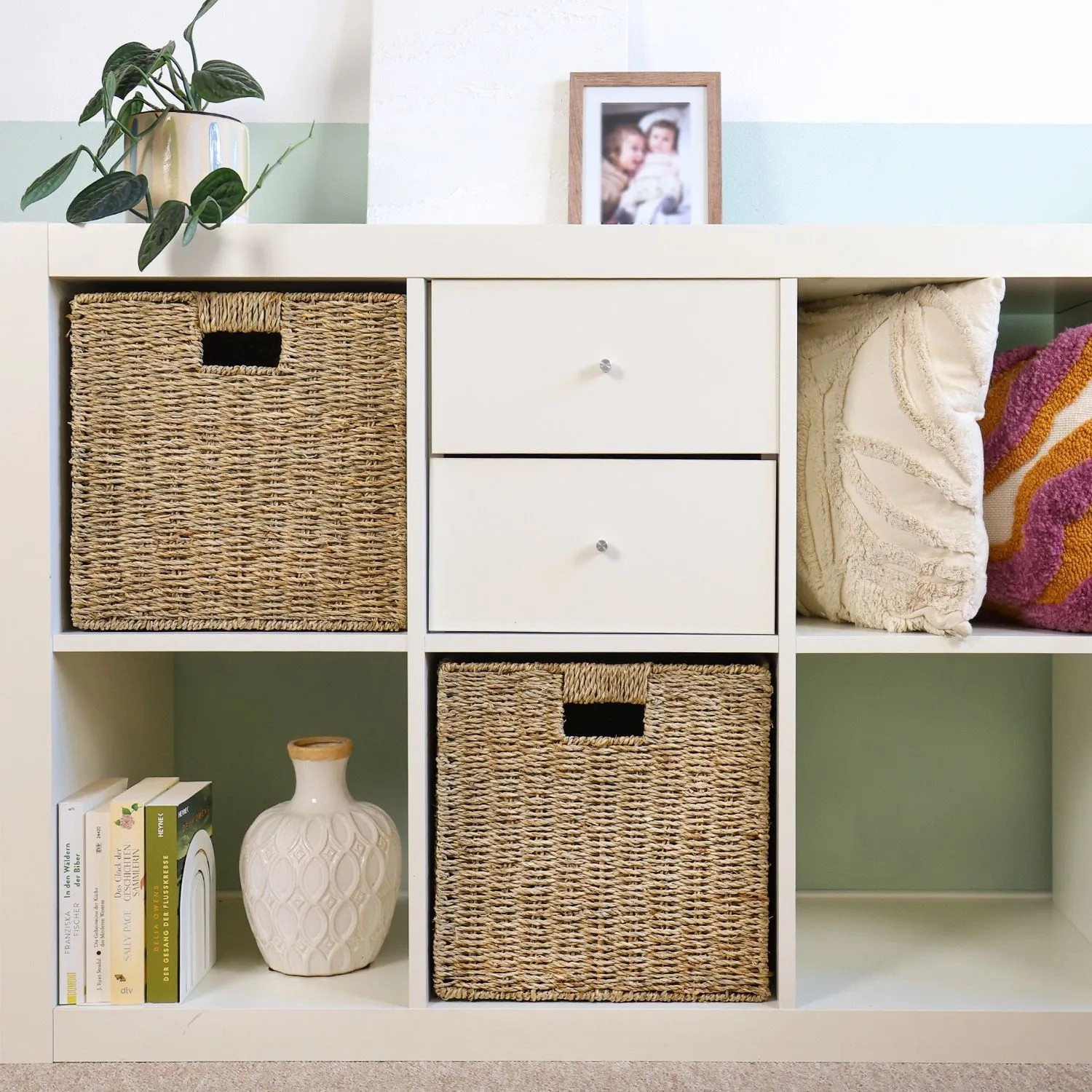 HMF 37040 Aufbewahrungskorb Korb Geflochten Seegras Kallax 32 x 34 x 32 cm_2