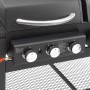 Detailaufnahme des El Fuego 3in1 Kombigrill Sierra mit Gasbrenner-Reglern und Edelstahlgriff.