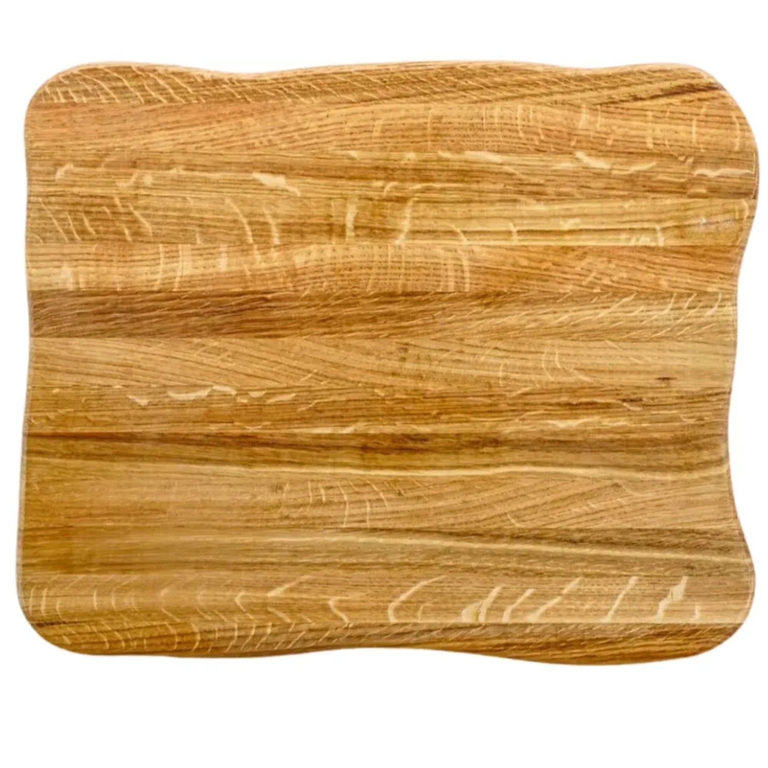 DELUKE Schneidebrett Holz Groß DOLU KLINGENSCHONEND 40x33x4,5cm Eichenholz Holzbrett Küchenbrett Servierbrett Hellbraun