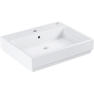 Grohe Cube Waschtisch, 60 cm, Alpinweiß, mit Hahnloch und Überlauf. Keramik Handwaschbecken.