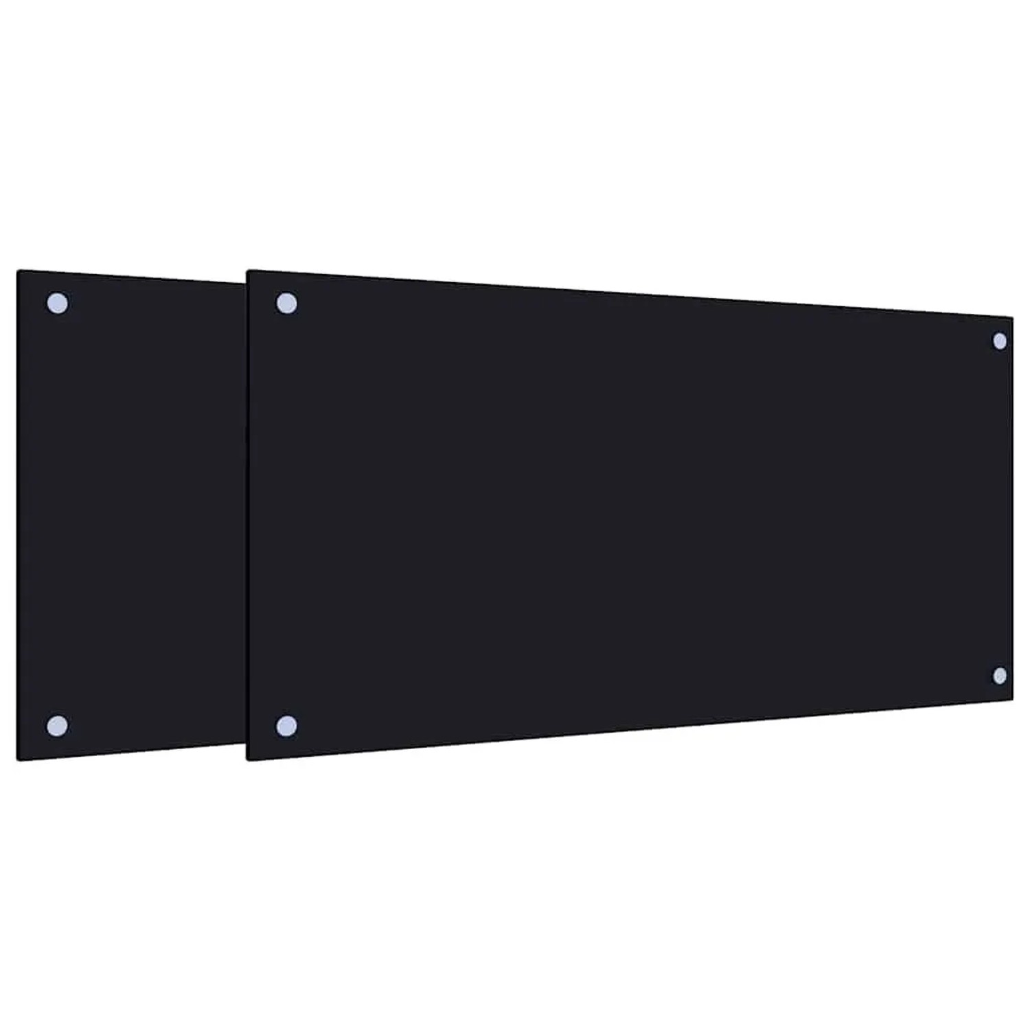 vidaXL Küchenrückwände 2 Stk Schwarz 80x40 cm Hartglas 3315798