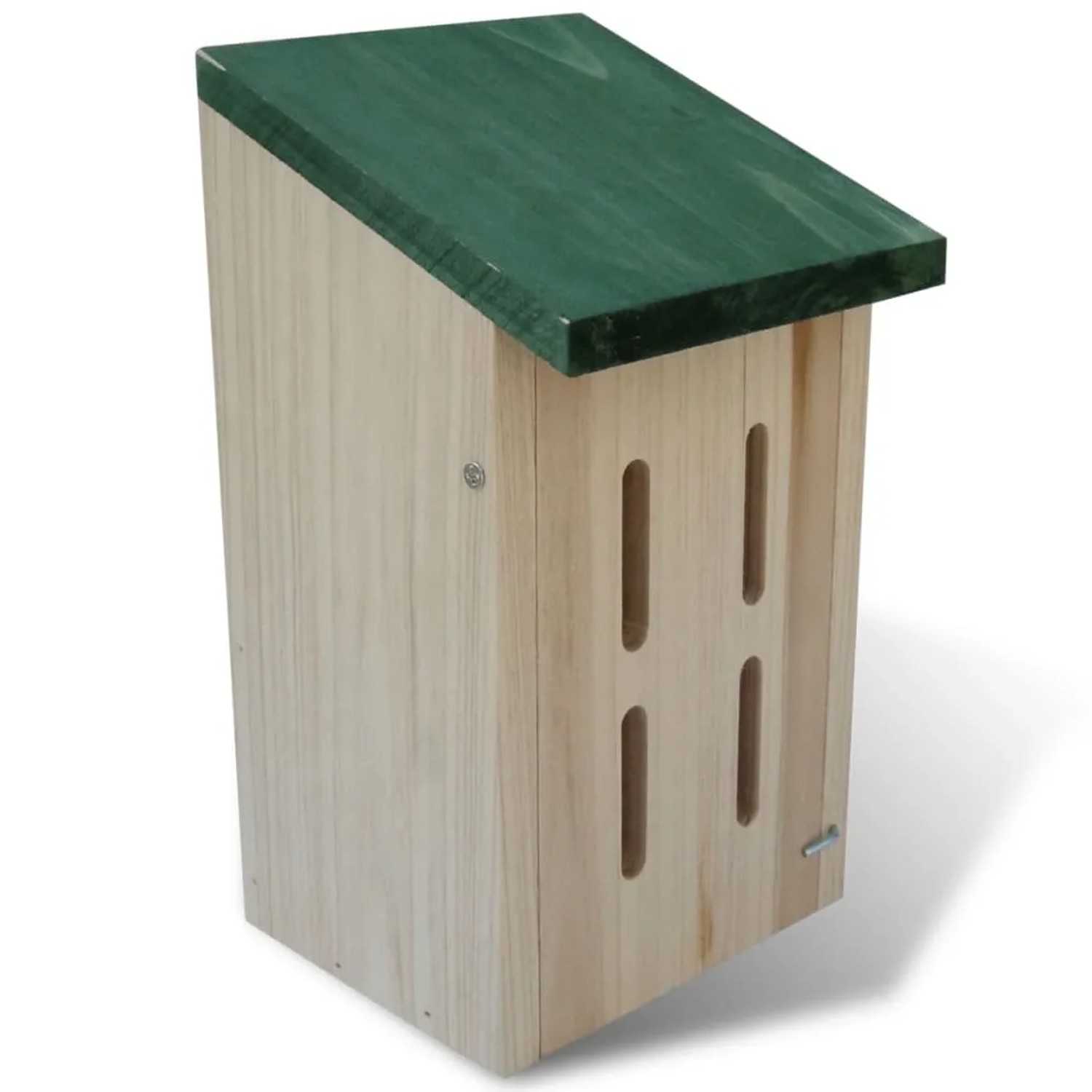 VidaXL Schmetterlingshaus 4er-Set aus Holz mit grünem Dach, 14x15x22cm.