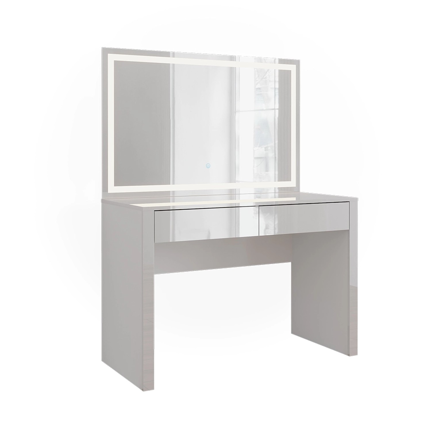 Vicco Schminktisch Annabelle Weiß Hochglanz/Weiß 110 cm mit LED-Spiegel günstig online kaufen