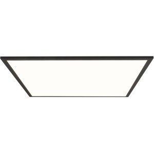 Schwarzes, eckiges LED-Deckenpaneel Buffi, 60x60 cm, für Innenräume.