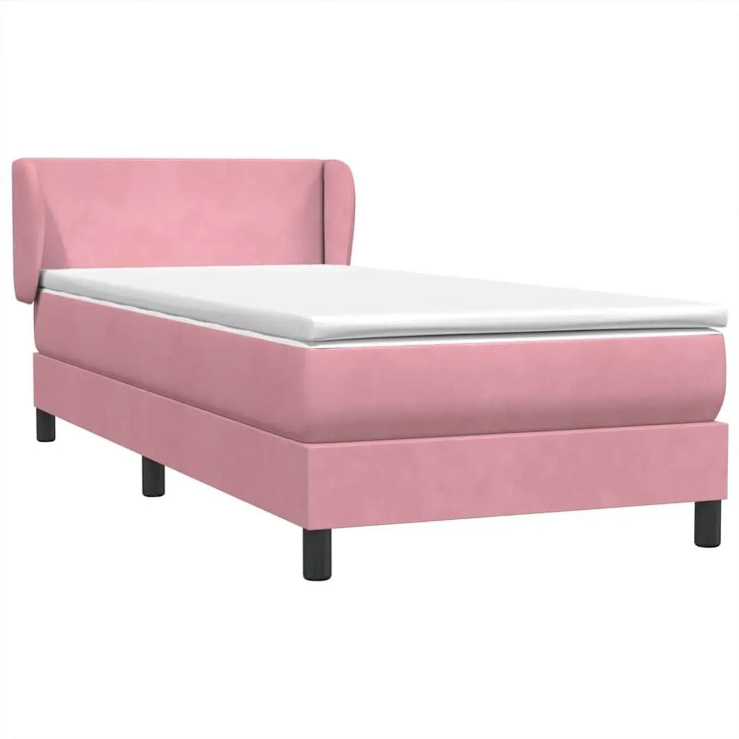 vidaXL Boxspringbett mit Matratze Rosa 80x220 cm Samt 3317384 günstig online kaufen