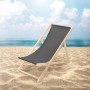 2er Set klappbare Holz-Sonnenliege in Anthrazit am Strand. Verstellbare Gartenliege für entspannte Stunden.