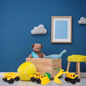 3 gelb-schwarze Kunststoff Baustellenfahrzeuge: LKW, Frontlader, Bagger. Perfekt für Spiel & Spaß im Kinderzimmer.