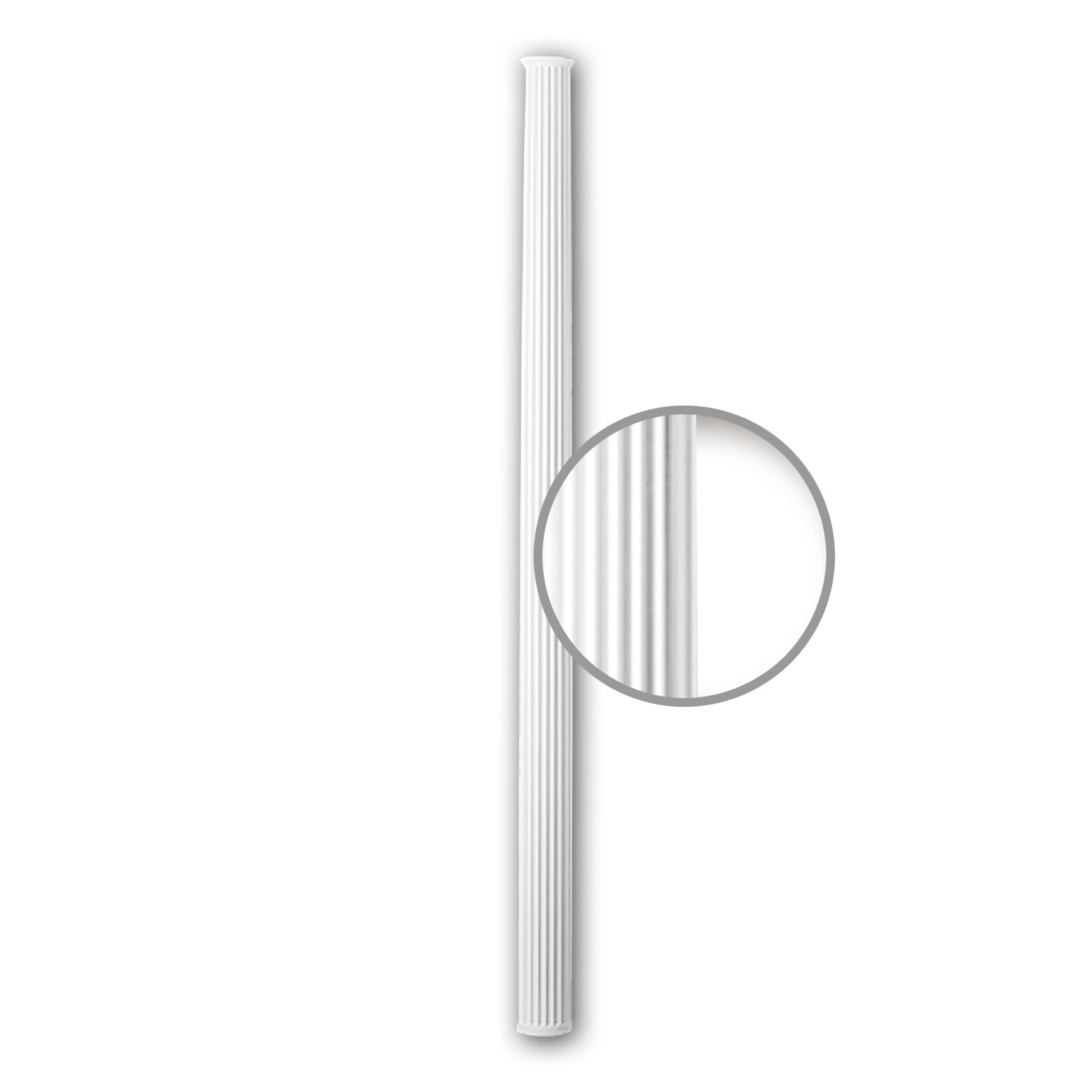 Thumbnail - PROFHOME 116071 Halbsäulen Schaft Säule Zierelement Stuckdekor 15,7 cm x 252,5 cm x 7,8 cm Weiß