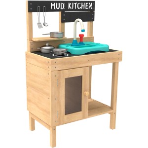 TP Toys Kinderspielküche Deluxe aus Holz mit Waschbecken und Zubehör.