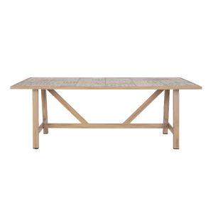 Bizzotto Gartentisch Kalimera, 206x106 cm, Desert, mit Keramikfliesen in Holzoptik und robustem Aluminiumgestell.