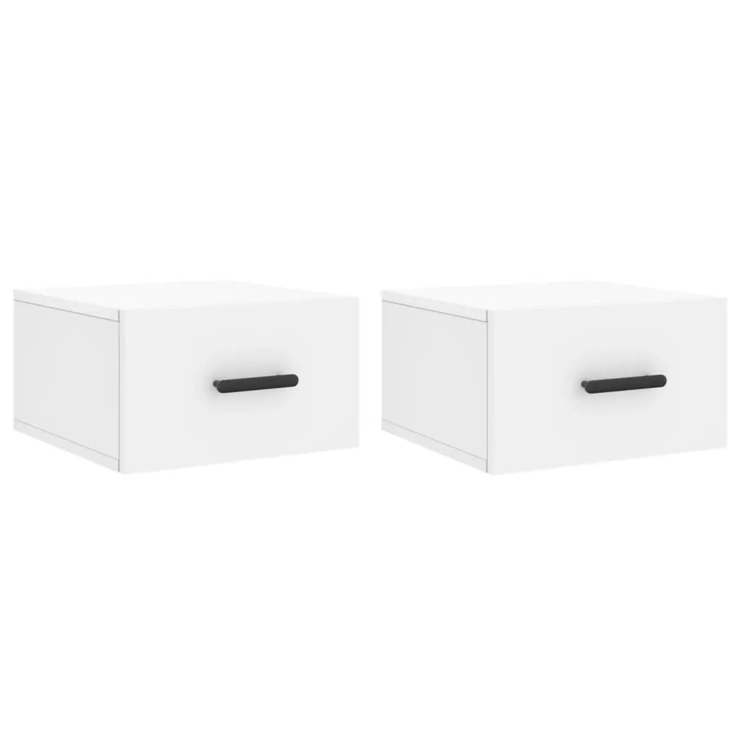 vidaXL Wand-Nachttische 2 Stk Weiß 35x35x20 cm Modell 3