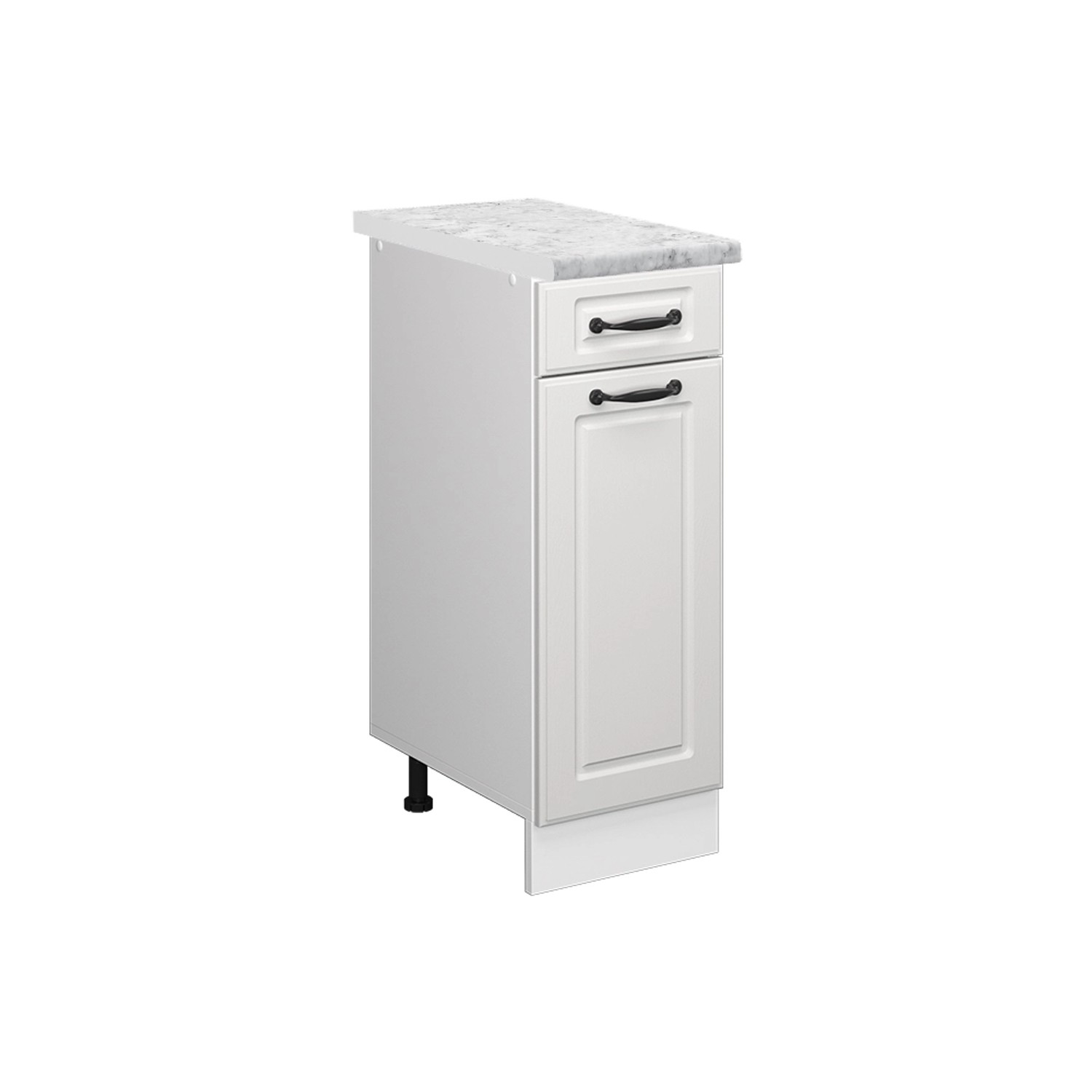 Vicco Schubladenunterschrank R-Line Schubladenschrank für die Küche Weiß Landhaus 30 cm AP Marmor