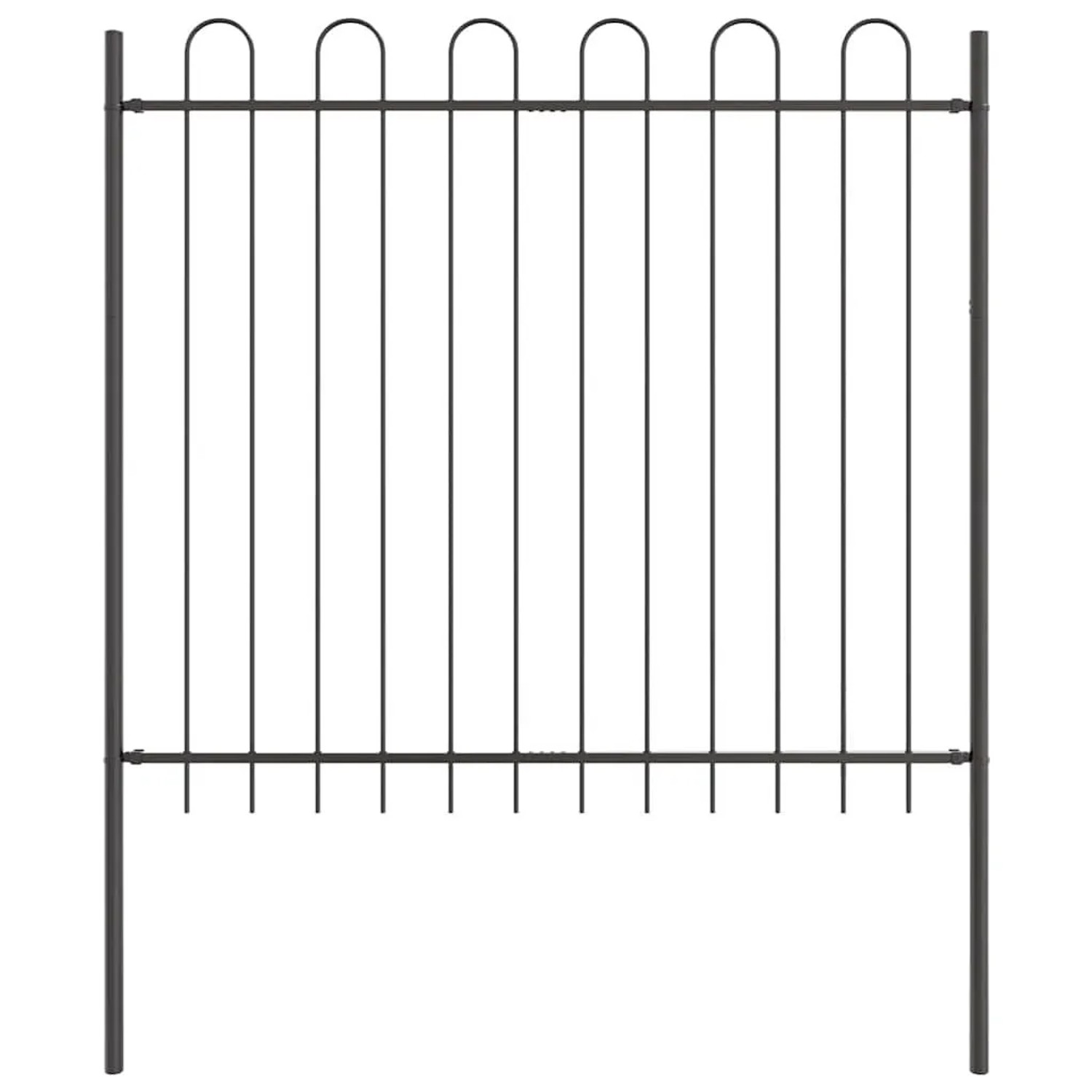 vidaXL Gartenzaun Grau 6,8 x 1,5 m Pulverbeschichteter Stahl 3334077 günstig online kaufen