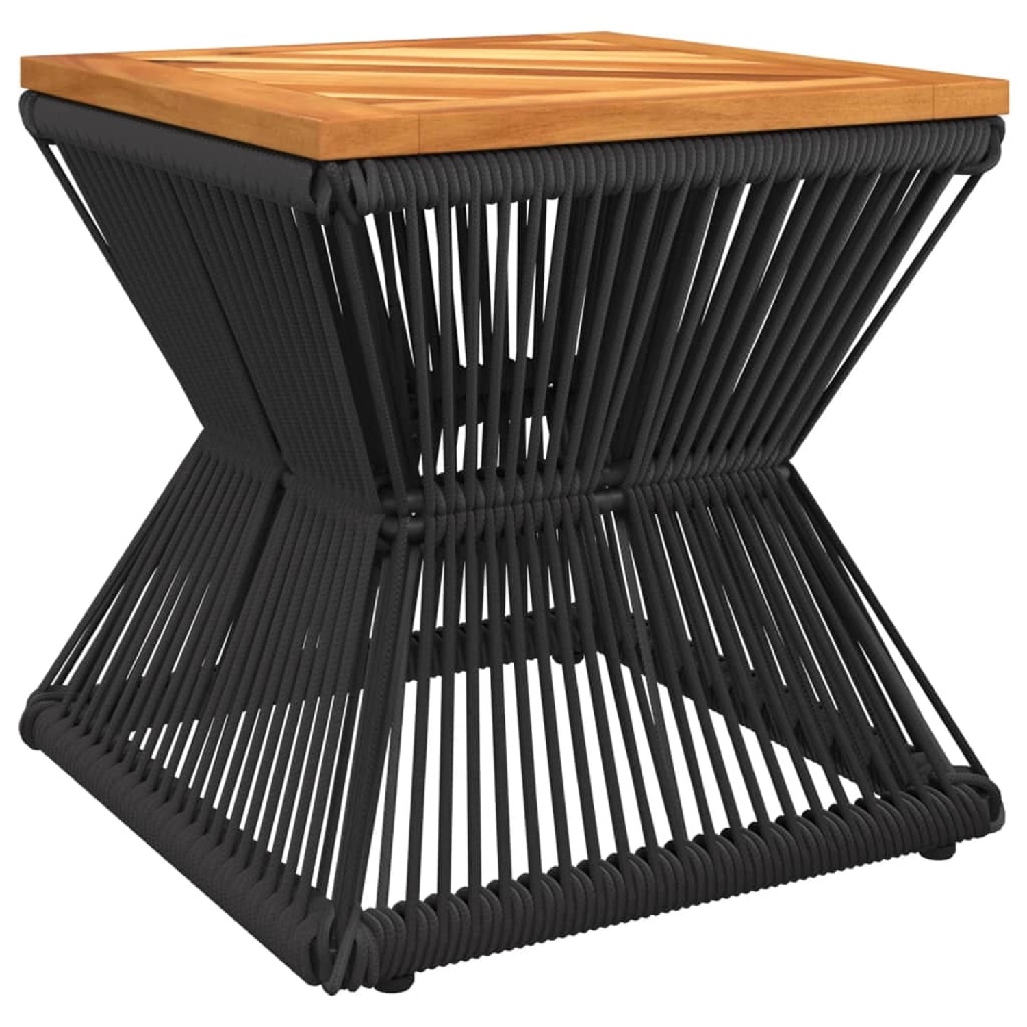 vidaXL Couchtisch mit Drahtgestell Schwarz 38x38x38 cm Akazienholz 365636 günstig online kaufen