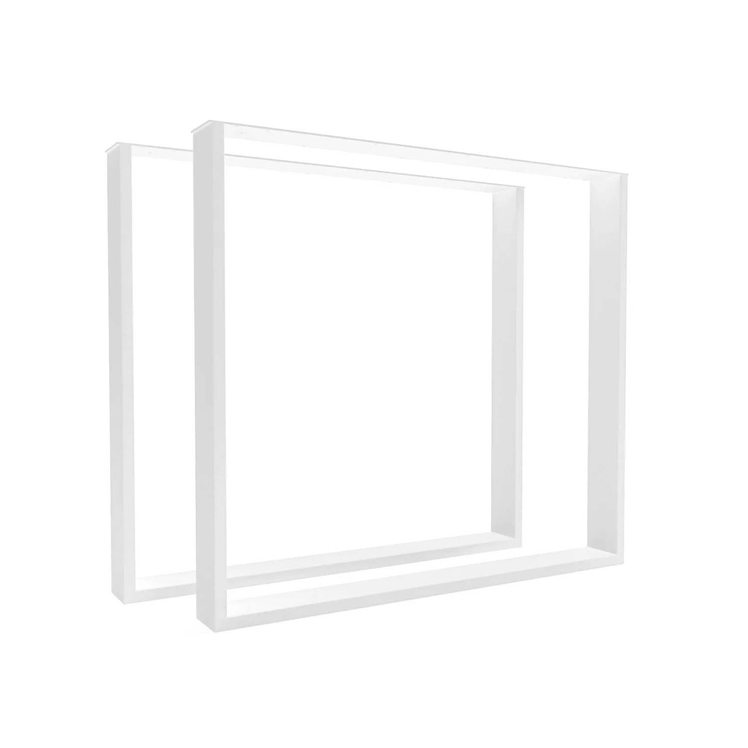 HEVVA Tischgestell BASEL 80 cm Tief 72 cm Höhe 2er Set Weiß