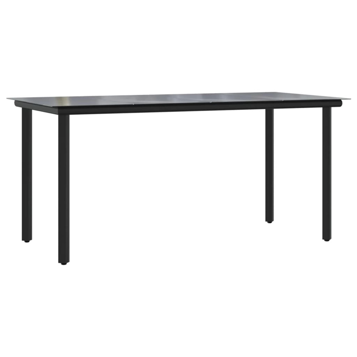vidaXL Garten-Esstisch Schwarz 160x80x74 cm Stahl und Hartglas 319283