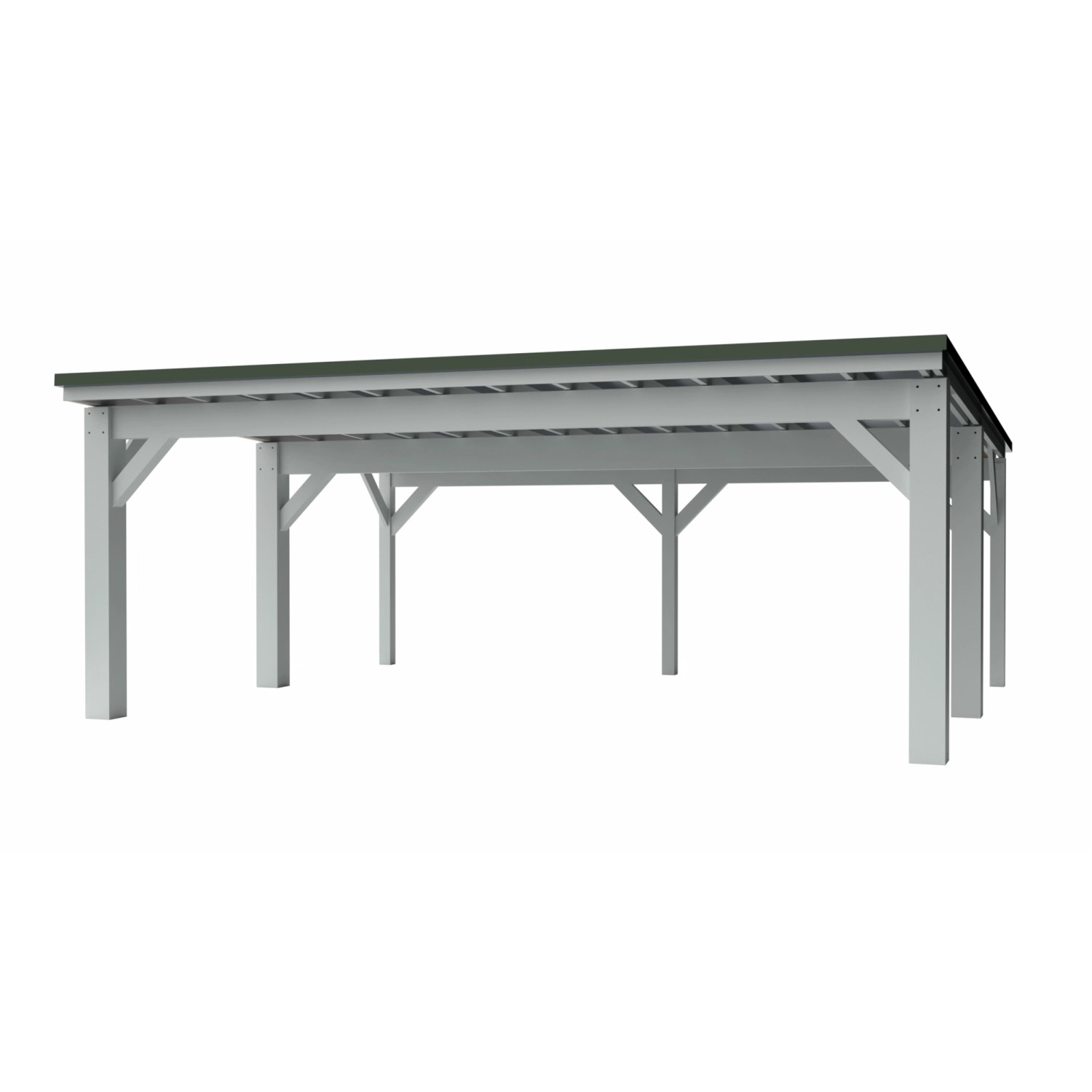 Holzbrüder Carport Ralf 42 250 kg/m² Reinweiß-Dornengrün günstig online kaufen