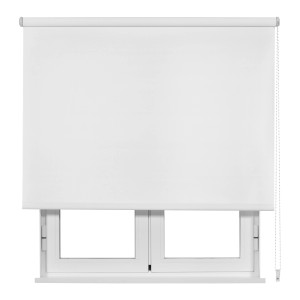 Weißes, lichtdurchlässiges Seitenzugrollo 150x250 cm für Fenster, Stoff aus Polyester.