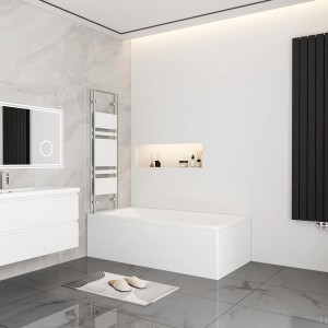 AICA 3-teilige Badewann-Faltwand 140x140cm mit Nano-Glas im Badezimmer.