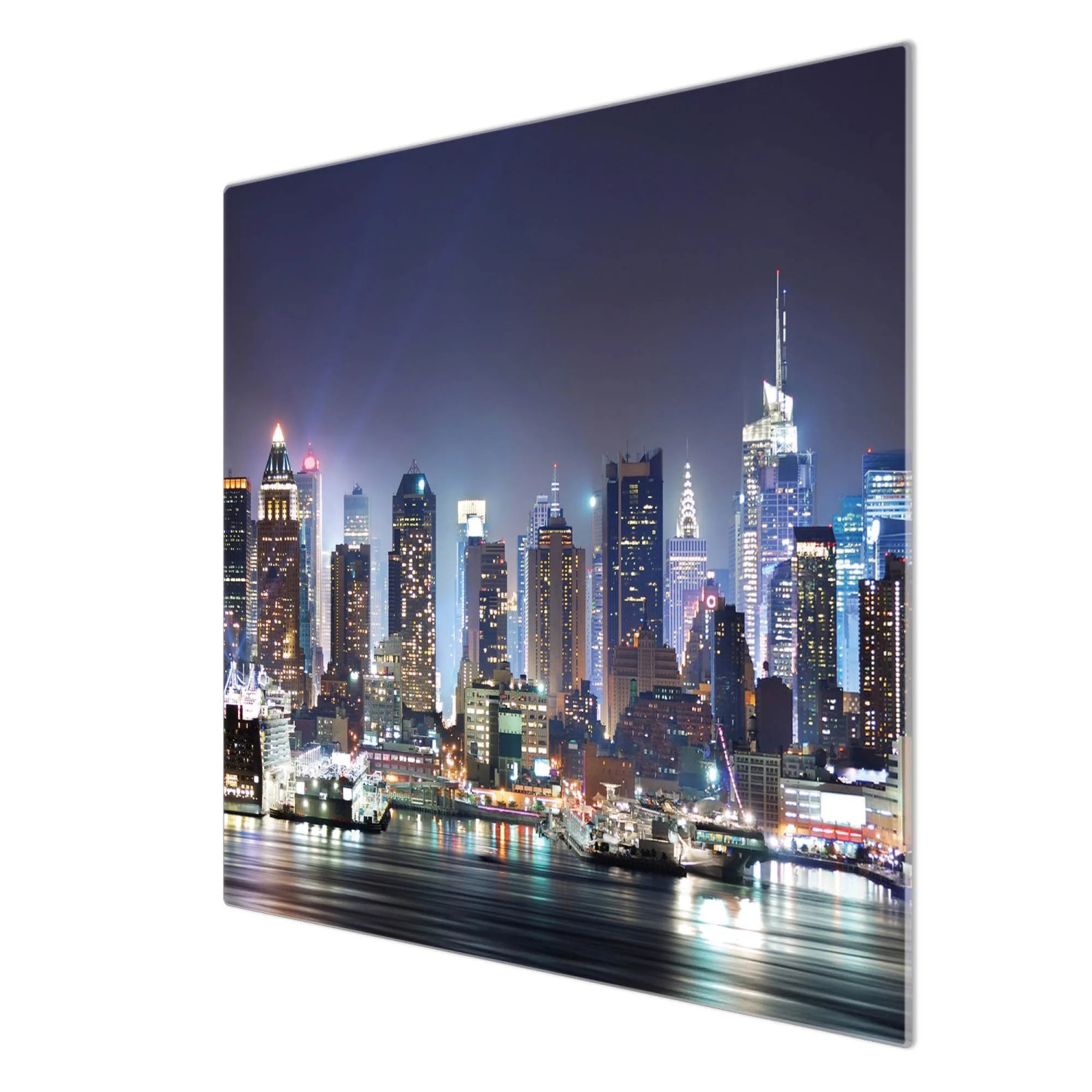 Banjado Herdabdeckplatte aus Glas mit New York Skyline Motiv, 60x52cm.