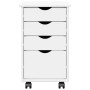 vidaXL Rollschrank Mit Rad Weiß 34 x 39 x 56 cm Massives Kiefernholz 42028341_5