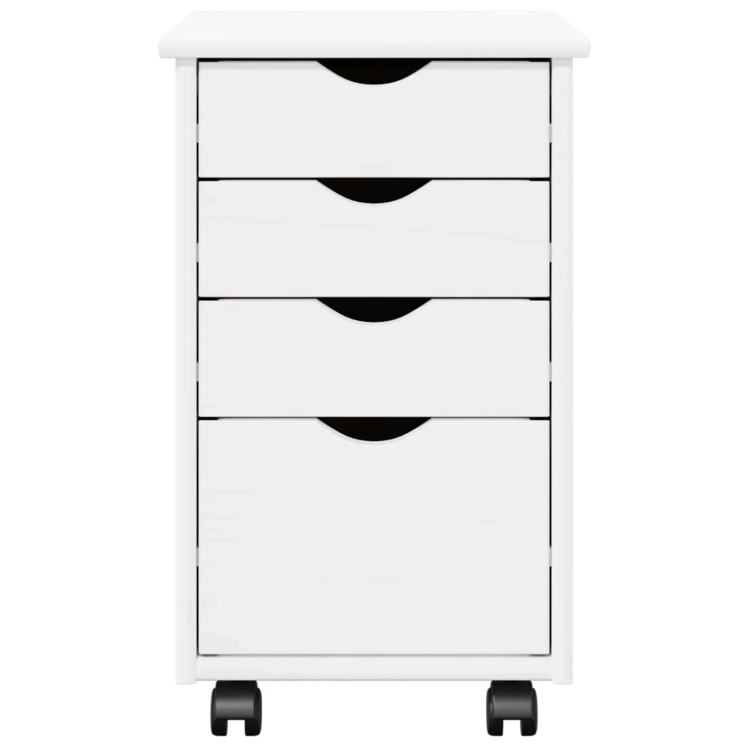 vidaXL Rollschrank Mit Rad Weiß 34 x 39 x 56 cm Massives Kiefernholz 42028341_5
