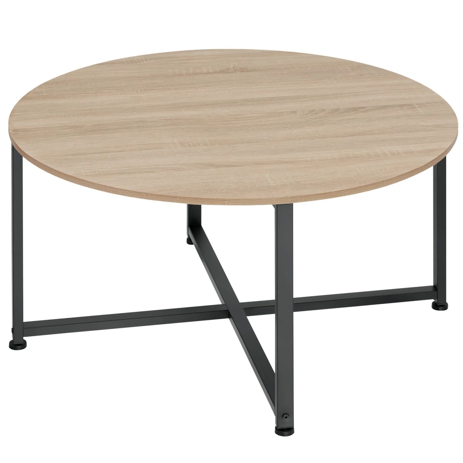 Tectake Couchtisch Aberdeen Industrial Style Holz und Stahl  88 50 x 88 50 x 47 cm Industrial Holz Hell  Eiche Sonoma