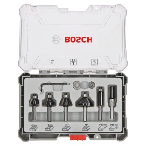 Bosch Rand- und Kantenfräser-Set, 6-teilig, im Koffer. Zubehör für Fräsen.