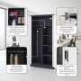 Jan Nowak Mehrzweckschrank Dawid 185 x 90 x 45 cm Anthracite Weiß_7