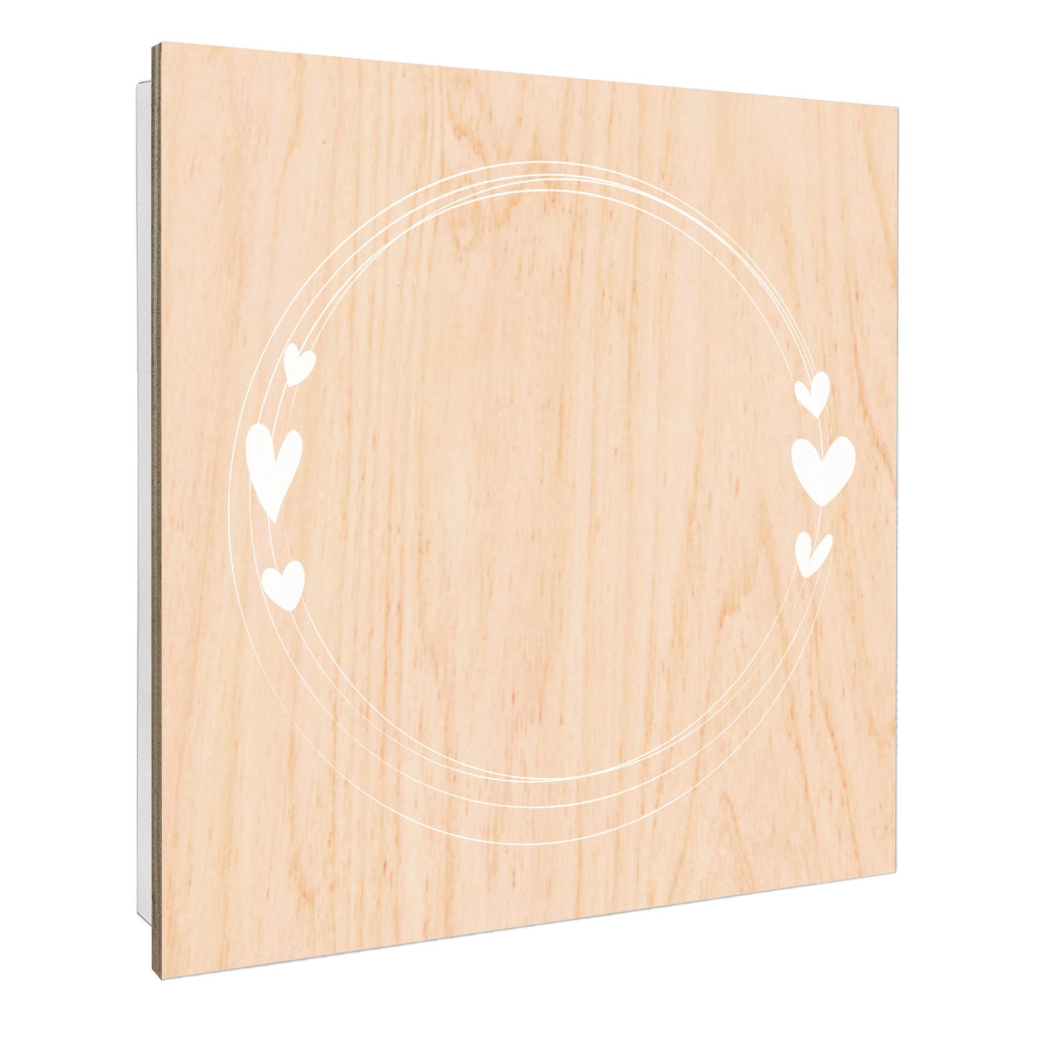 Banjado Schlüsselkasten mit Holzfront 30x30cm Weiß Scharnier Links 50 Haken günstig online kaufen
