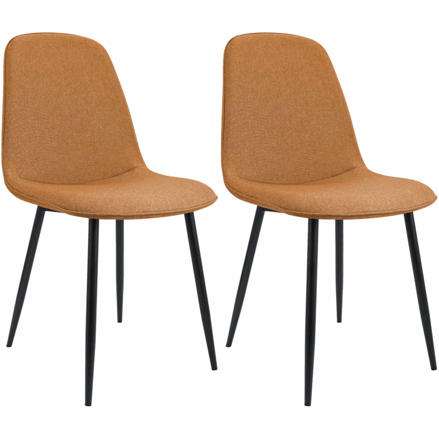 CLP 2er Set Esszimmerstuhl Maryam orange/Stoff