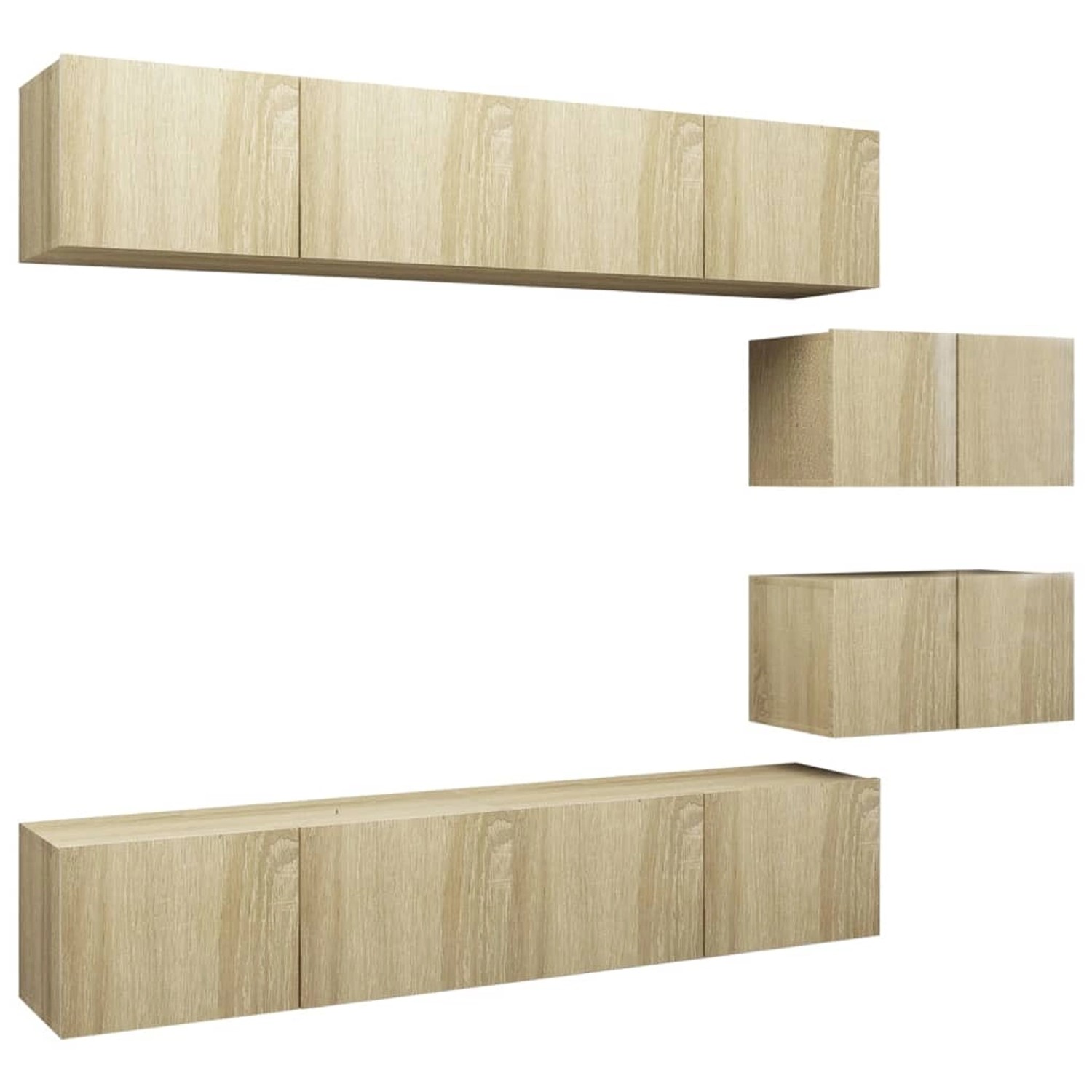 VidaXL 6-tlg. TV-Schrank-Set Sonoma-Eiche Holzwerkstoff 4 günstig online kaufen