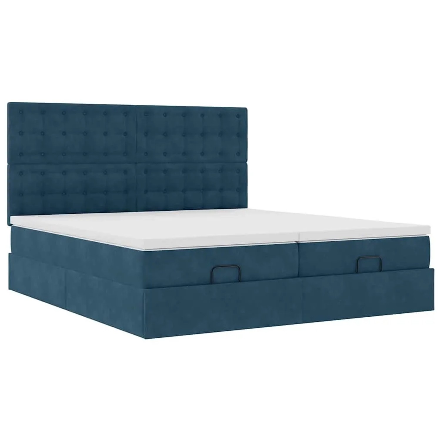 vidaXL Ottoman-Bett mit Matratzen Dunkelblau 200x200 cm Samt 3313818