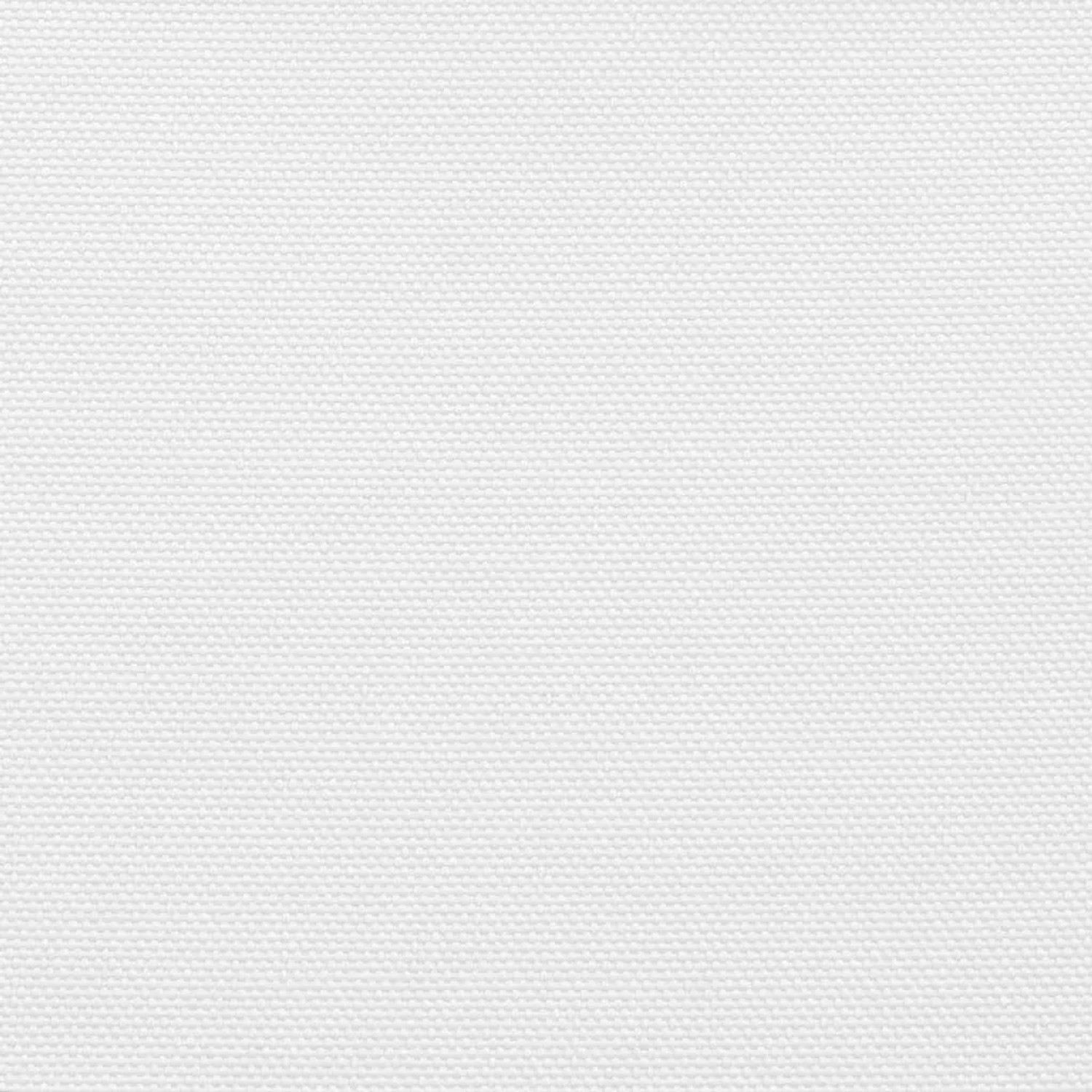 Weißes, quadratisches Sonnensegel aus Oxford-Gewebe, Nahaufnahme der wasserfesten Stofftextur.
