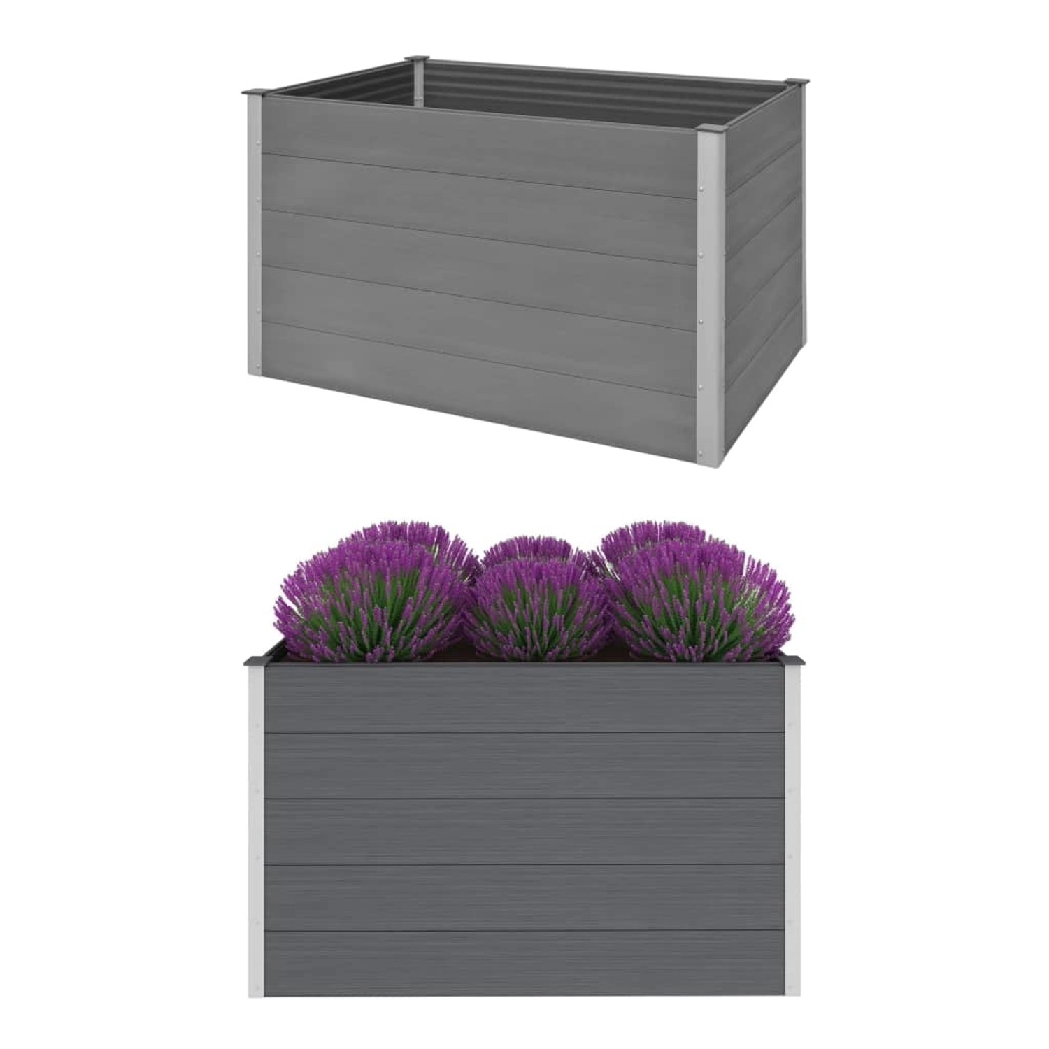 furnicato Garten-Hochbeet WPC 150x100x91 cm Grau