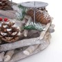 MCW Adventskranz aus Holz, Ø 35cm, mit Kerzenhaltern und Deko.