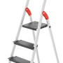 Hailo Alu-Sicherheits-Stehleiter L100 TopLine mit 4 Stufen und Ablageschale.
