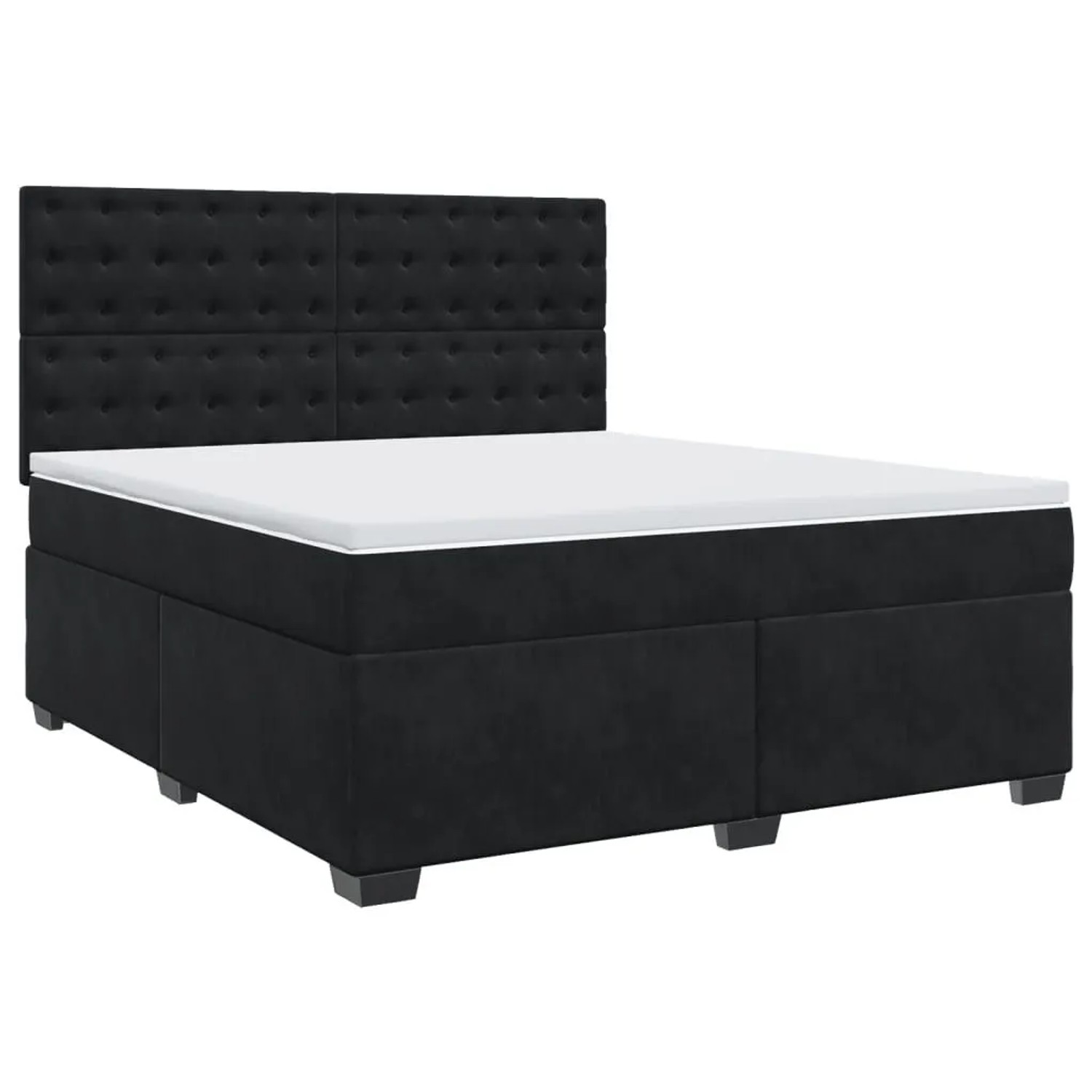 vidaXL Boxspringbett mit Matratze Schwarz 180x200 cm Samt 3293292 günstig online kaufen