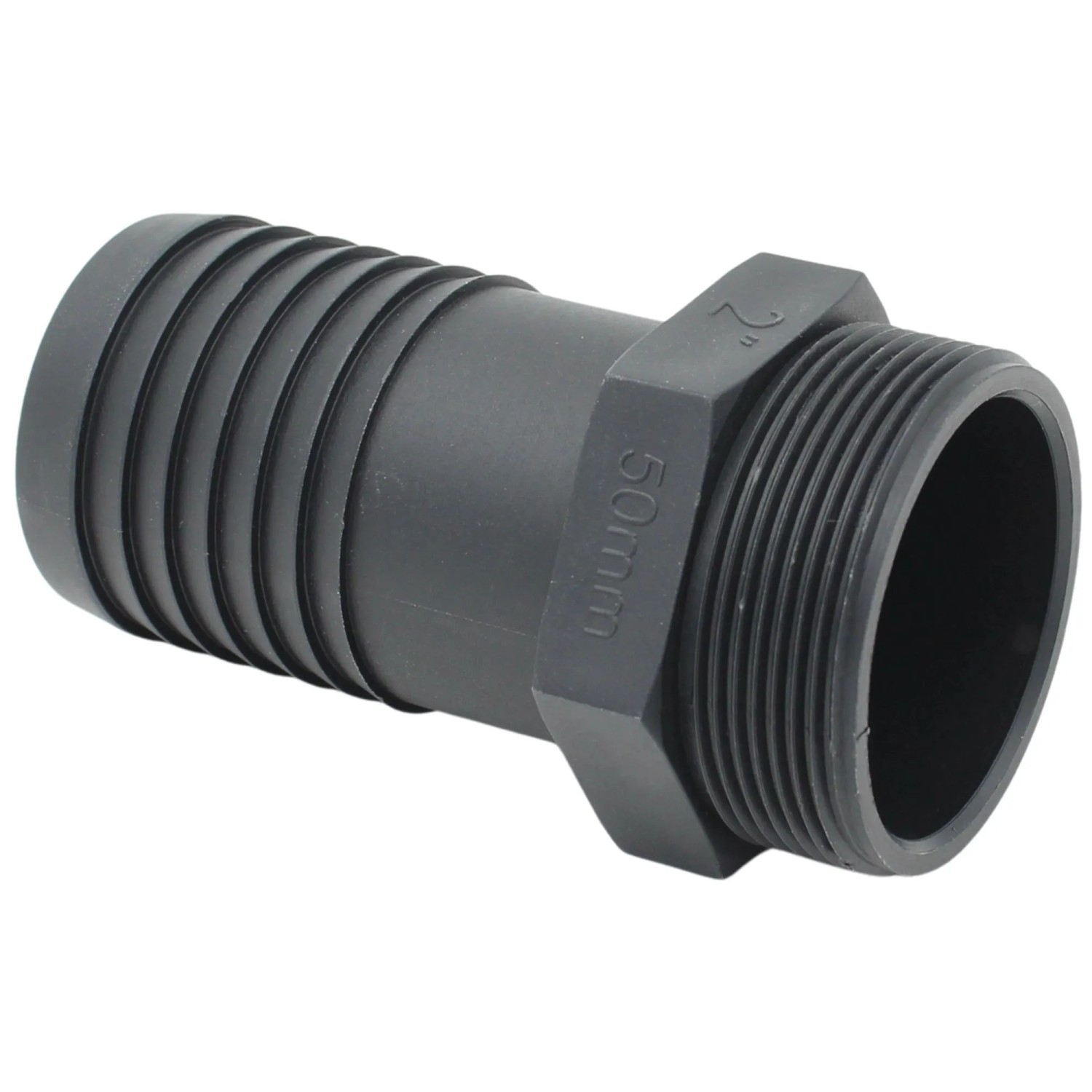 Adapter 59,6 mm (G 2 Zoll) AG auf Schlauchtülle 50 mm (2 Zoll) PP