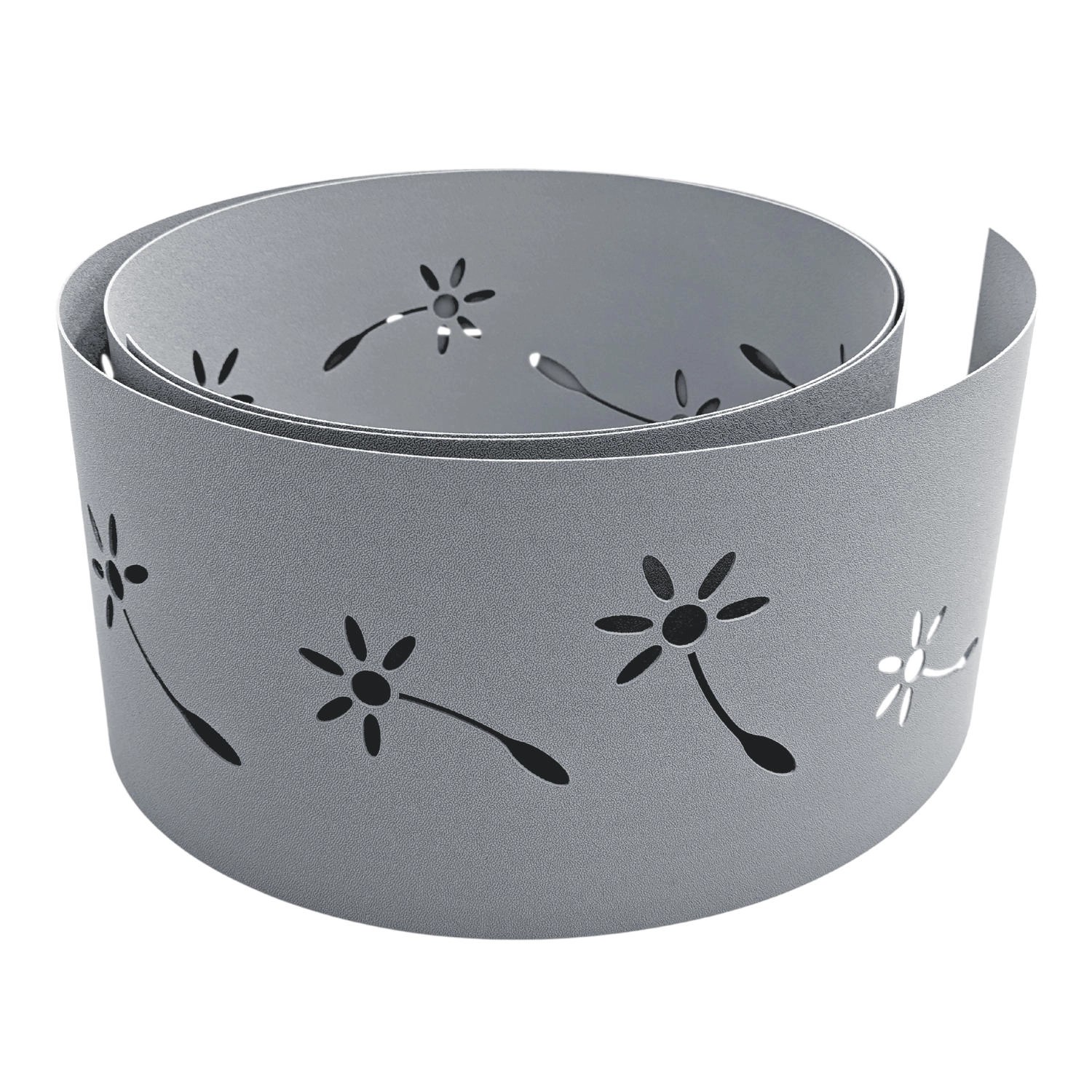 zaunzu Sichtschutz Premium Dekor Pusteblume Lasermuster Fenstergrau 2,55m