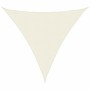 Cremefarbenes dreieckiges Sonnensegel aus Oxford-Gewebe, 3x3x3 m. Mit Befestigungsösen für Garten & Terrasse.