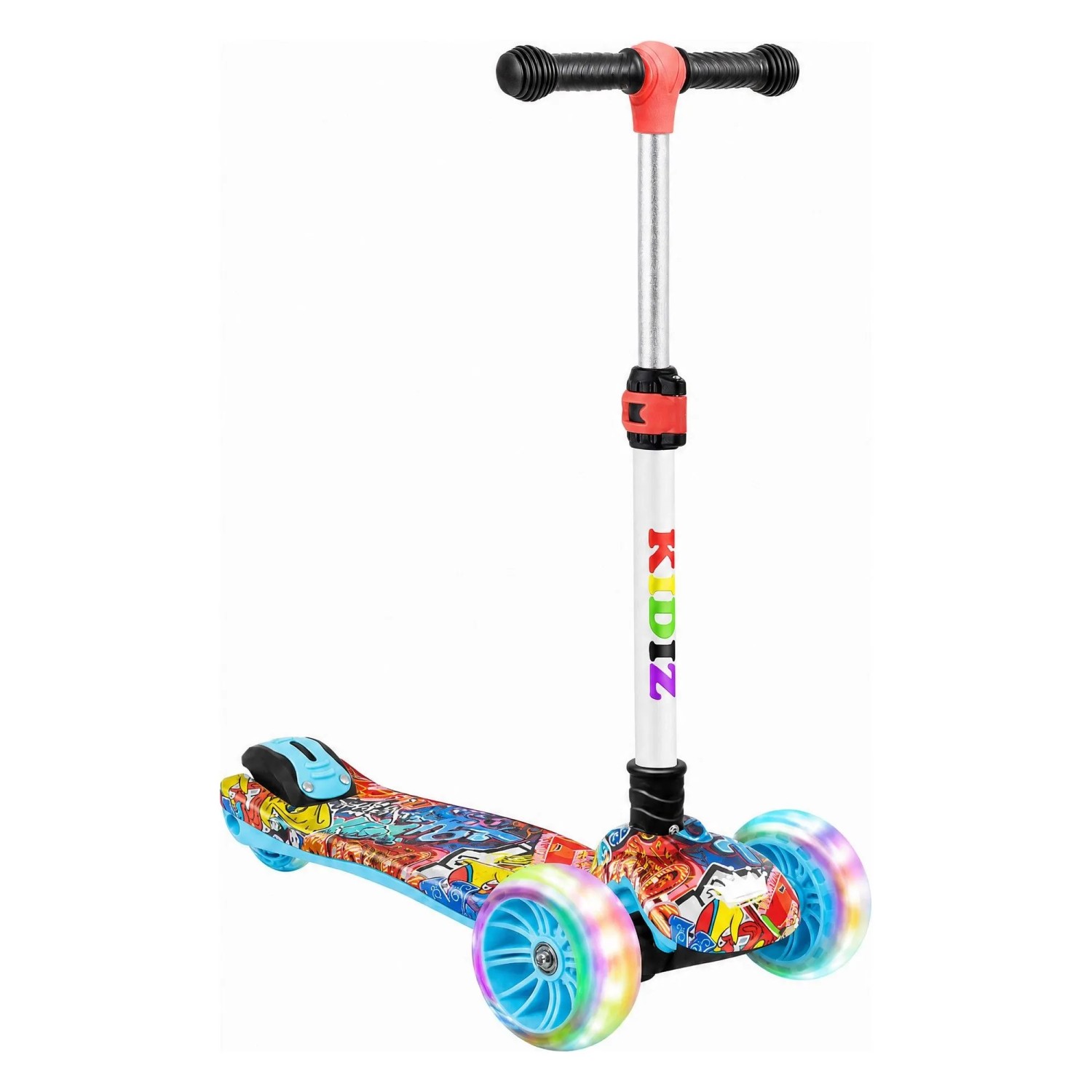 KIDIZ Dreiradscooter X-Pro2 Faltbar PU LED Räder Höhenverstellbar Graffiti