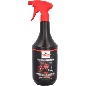 Nigrin Fahrradreiniger in schwarzer Sprühflasche mit rotem Sprühkopf, 750 ml.