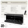 Tectake Elektro Wandkamin Luciano, schwarz, mit Maßen, 3D Flammeneffekt, Holz- & Glutimitation. Info-Grafik mit Fernbedienung & Zubehör.