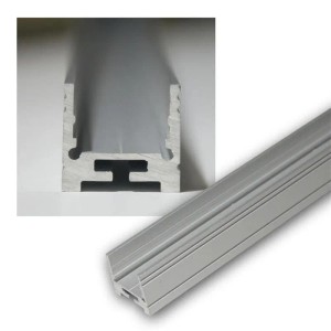 world-trading-net 1m Aluminium-U-Profil Flach für LED-Stripes Eloxiert
