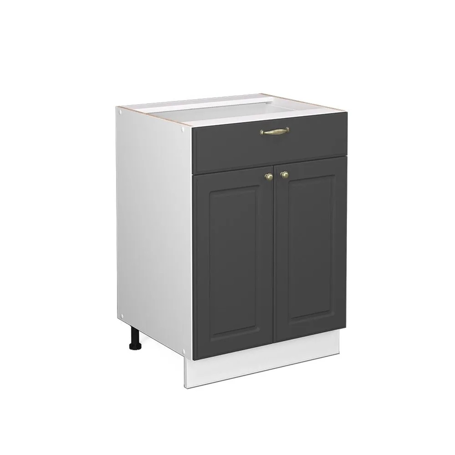 Vicco Badschrank Fame-Line Anthrazit-Gold 60 x 82 mit Schublade ohne Arbeitsplatte