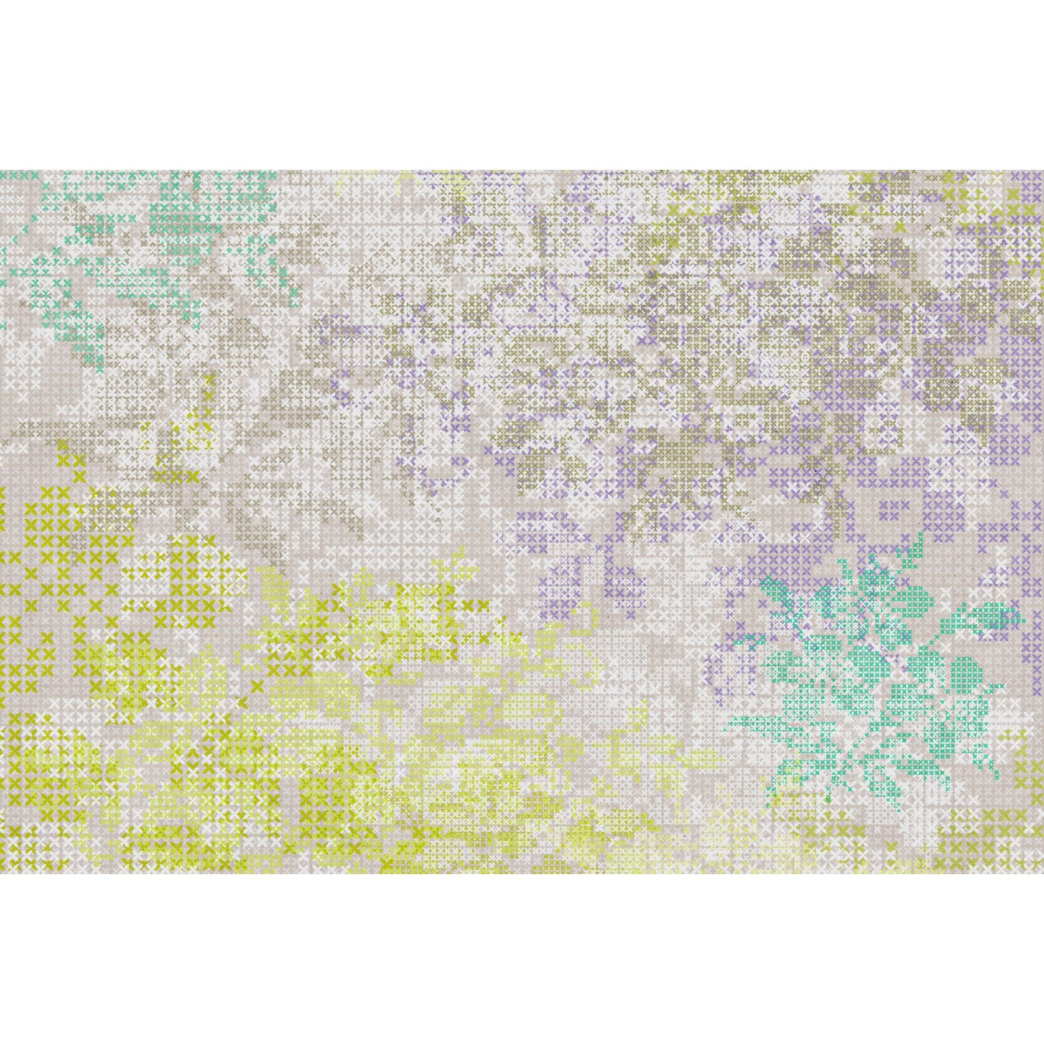 Fototapete Grafik Abstrakt Gelb Grün Bunt  4,00 m x 2,70 m FSC®