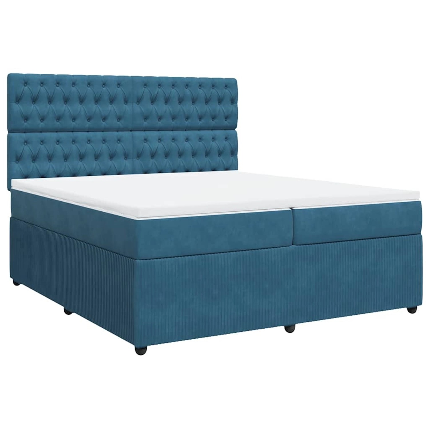 vidaXL Boxspringbett mit Matratze Dunkelblau 200x200 cm Samt 3292440 günstig online kaufen